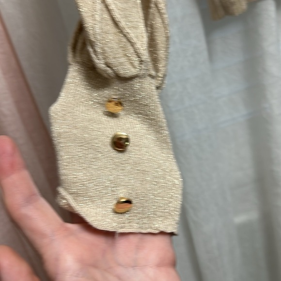 Nanette Lepore Large Metallic Mockneck Sweater in champagne Item# 9G - Picture 4 of 8